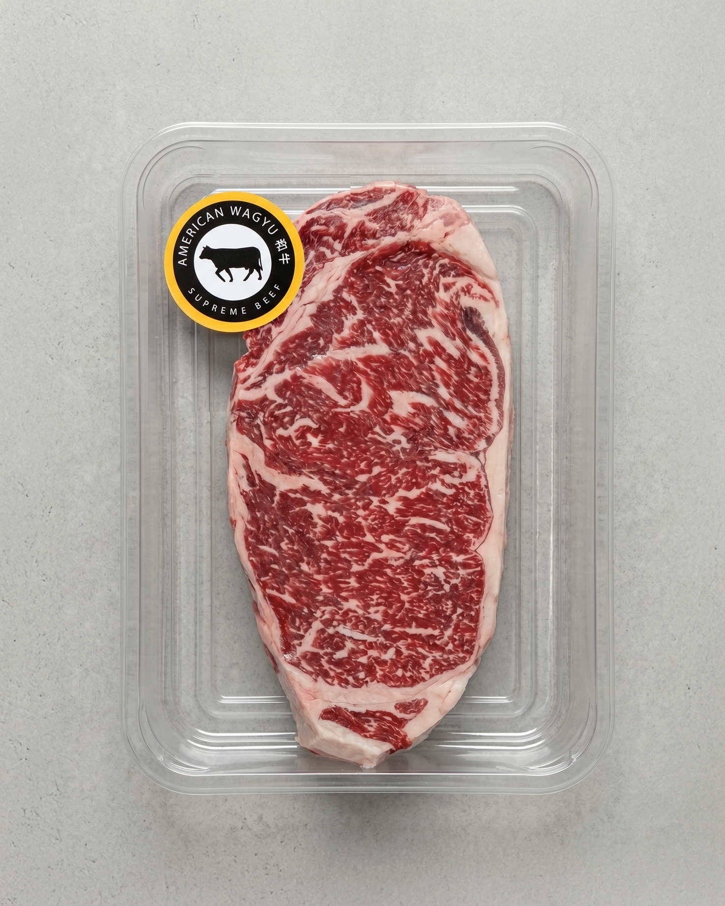 American Wagyu Ribeye in a clear packaging