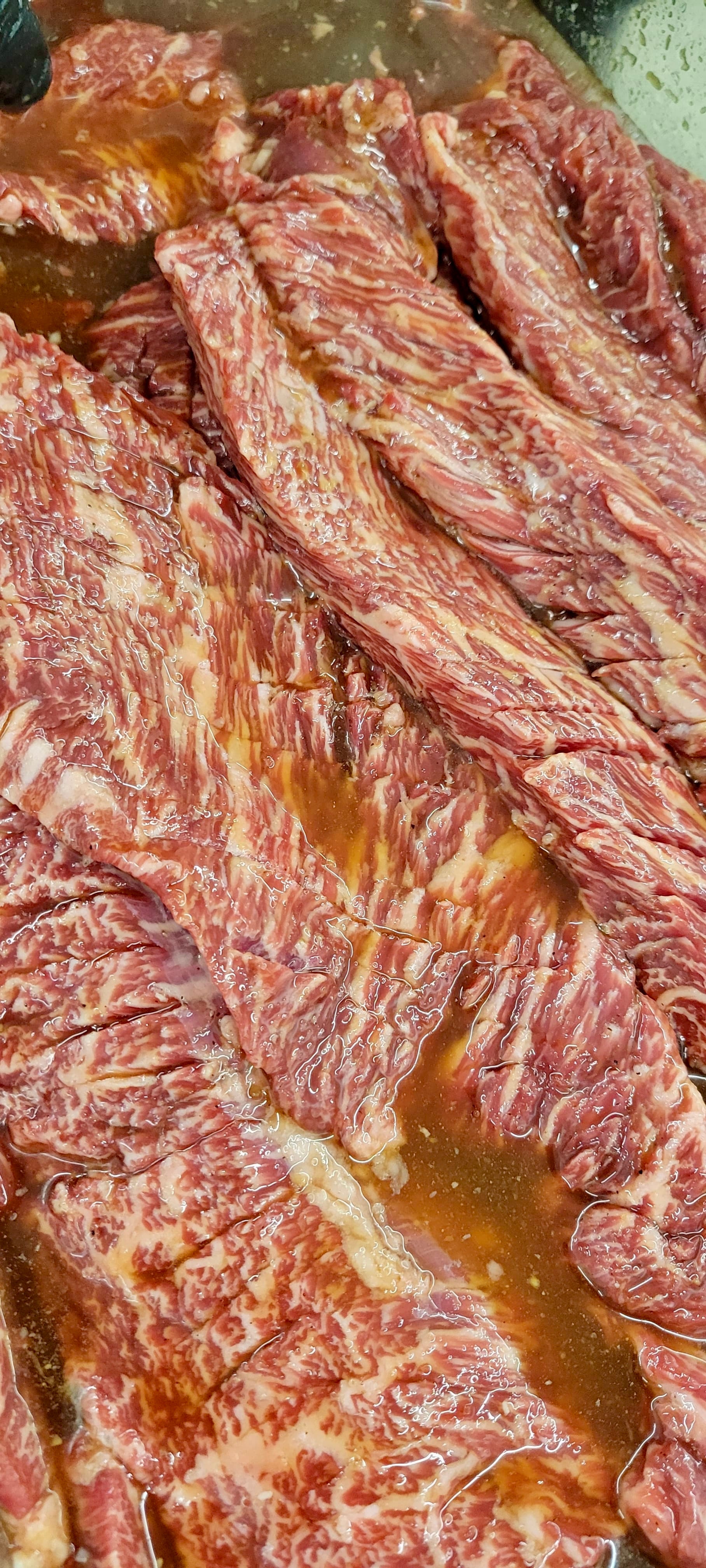 양념 미국산 와규 설로인 치마살 American Wagyu Sirloin Flap Meat (Marinated)