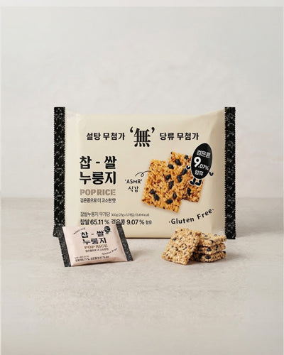 찹쌀 누룽지 (무가당 검은콩) Sticky Rice Pop (Sugar-Free Black Bean)