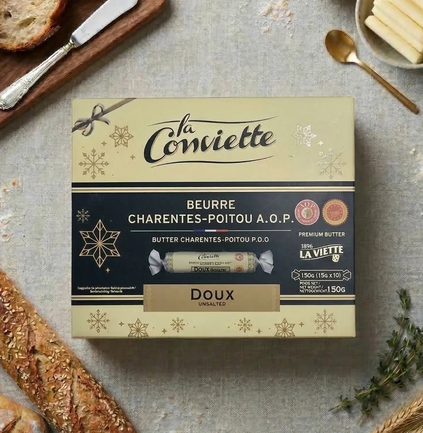 [무염] 라꽁비에뜨 프렌치 버터롤 (박스) [Unsalted] La Conviette French Butter Roll (Box)